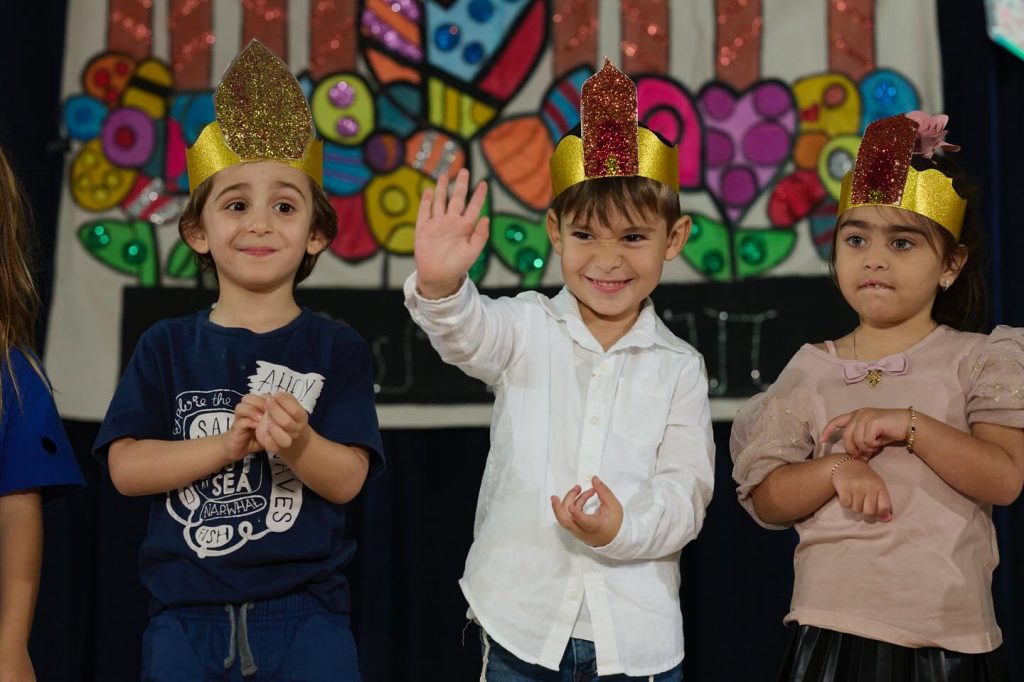 Little kids on stage during the Festival of Lights show.